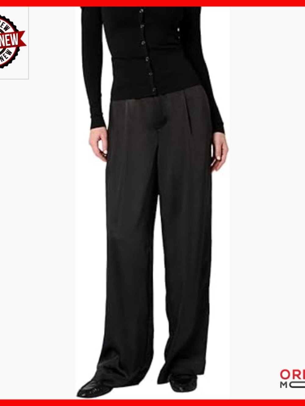Silky Trouser Pant with Pleat Detail and Side Pockets